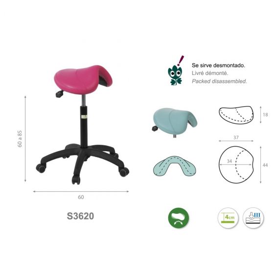 TABOURET SELLE ECO NOIR