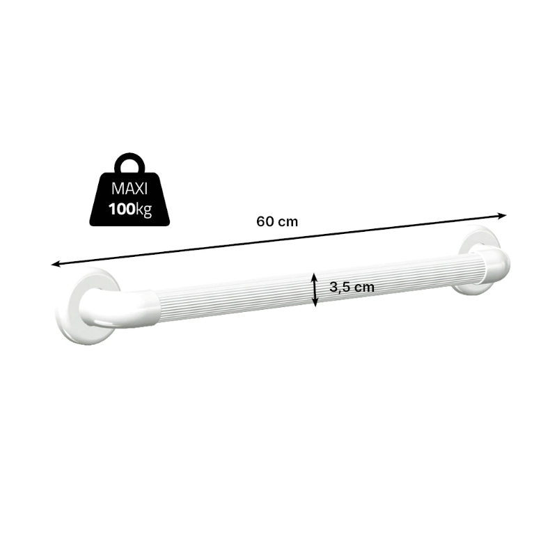 BARRE APPUI DROIT 60CM CANNELE